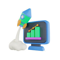 Aufkleber - Startup 3d illustration