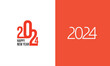 happy new year 2024 vector template. new year typography logo 2024 trendy illustrator  