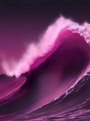 Wall Mural - Big waves in ocean. AI generated illustration