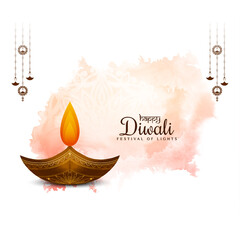 Wall Mural - Happy Diwali traditional Indian festival greeting background