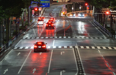 traffic in night