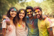 © Neha - Young Indian friends group celebrating Holi festival