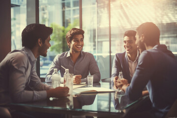 Canvas Print - Indian businessman discussing on business