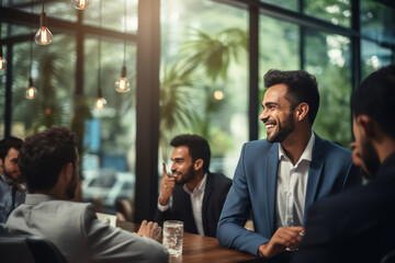 Canvas Print - Indian businessman discussing on business