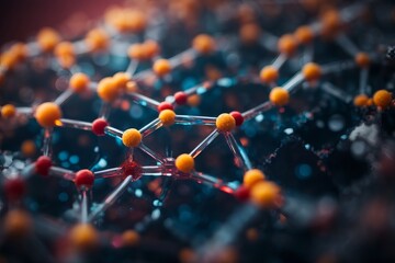 Poster - Scientific research, biochemistry, microbiology concepts. The structure of the macro molecule