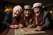 © Atlas Studio - A group of pensioners play board games for the development of intelligence and for fun.