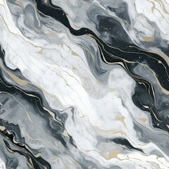 Poster - Veined Marble in Monochrome Pattern