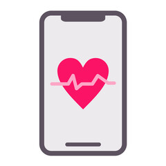 Sticker - Vector Design Mobile Heart Rate Icon Style