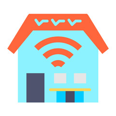 Wall Mural - Smart House Icon Style