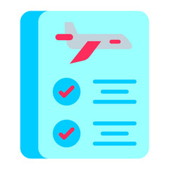 Wall Mural - Flight Checklist Icon Style