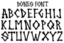Skeletal Alphabet A To Z Vector Illustrations For Bone Font Graphics