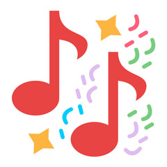 Wall Mural - Musical Notes Icon Style