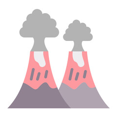 Poster - Volcano Icon Style