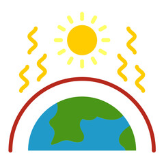 Sticker - Greenhouse Effect Icon Style