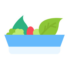 Wall Mural - Salad Icon Style