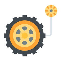 Wall Mural - Tyre Pressure Icon Style