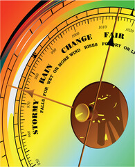 Colored illustration of barometer. Vector