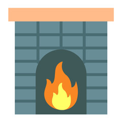 Sticker - Fireplace Icon Style