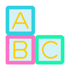 Wall Mural - ABC Blocks Icon Style