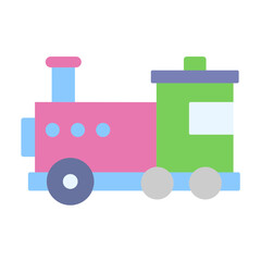 Poster - Train Toy Icon Style