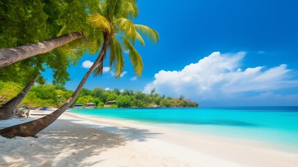 Wall Mural - beach with coconut trees generated by AI