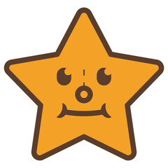 Wall Mural - star cartoon face icon