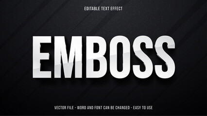 Poster - Editable embossed text effect, silver text style