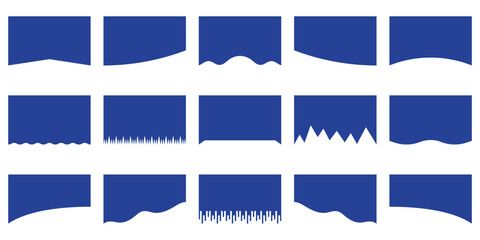 Wall Mural - divider shape for website set. abstract design elements for top and bottom web page. wave shape, cur