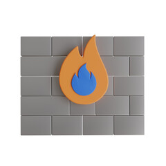 Aufkleber - Firewall 3d illustration