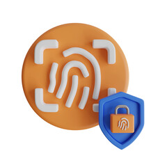 Poster - Fingerprint Lock 3d illustration