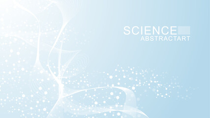 Wall Mural - modern abstract molecules structure for science or medical background. dna helix or atom visualizati