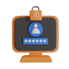 Aufkleber -  Computer Password 3d illustration 