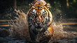 Focused Tiger A Majestic Predator in its Natural Habitat