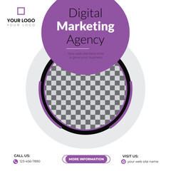 Wall Mural - Digital Marketing Agency For Social Media post Template