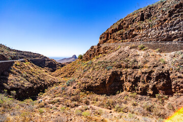 Gran Canaria Barranco de las Vacas gorge. Sight that is particularly popular with influencers!