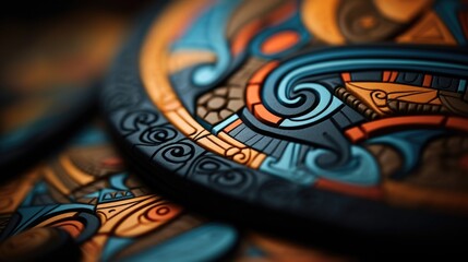 Wall Mural - A colorful design on a black background, AI