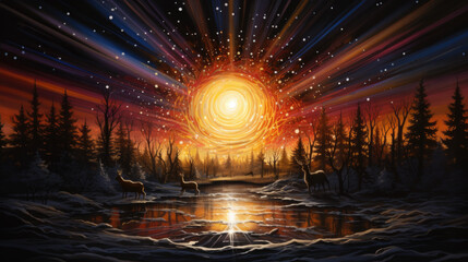 Wall Mural - Spiritual image of the world, creation and the universe