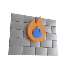 Aufkleber - Firewall 3d illustration