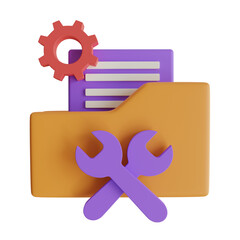 Aufkleber -  Folder Setting 3d illustration