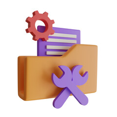 Aufkleber -  Folder Setting 3d illustration