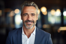 Mature Male Entrepreneur Smiles For Headshot