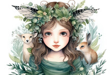 Portrait Of A Fairy-tale Winter Fairy On A White Background