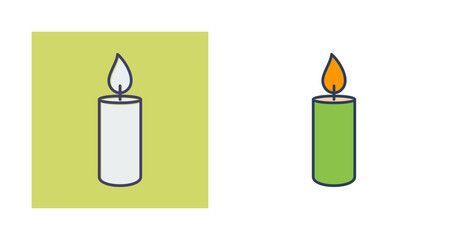 Wall Mural - Lit Candle Vector Icon