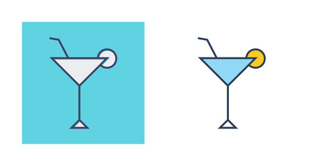 Wall Mural - Cocktail Glass Vector Icon