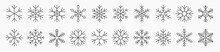 Big Set Of Linear Snowflake Icons. Editable Stroke Outline
