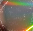 Worn Music Album Cover with Ringwear Distressed blur background. Colorful lens flare. Texture smeared dirt blur rainbow light effect. Dusted Holographic Abstract Multicolored Backgound