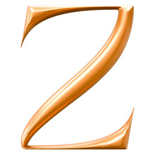 3D Z Font Gold Rendering