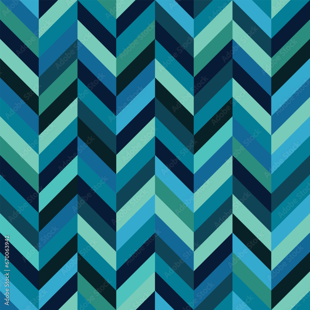Image vectorielle Stock Sea blue seamless chevron pattern. Herringbone ...