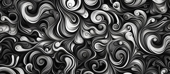 Sticker - Black and white grunge texture with a detailed trippy seamless design