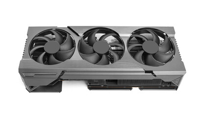 Aufkleber - Powerful graphic video card of a personal computer isolated on a white background.